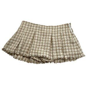 Daze Dayz Mia Tweed Mini Skirt in Cream